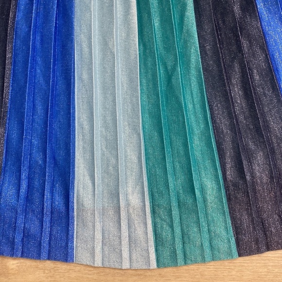 Maeve Blue and Green Striped Midi Skirt - Picture 6 of 16